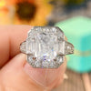 Wholesale Jewelry Rectangular Zircon Copper Ring For Women With Geometric Style