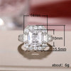 Wholesale Jewelry Rectangular Zircon Copper Ring For Women With Geometric Style
