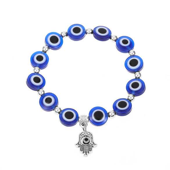 Wholesale Jewelry Resin Geometric Round Bead And Palm Pendant Bracelet Electroplated Unisex
