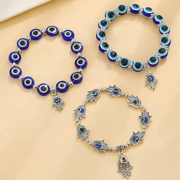 Wholesale Jewelry Resin Geometric Round Bead And Palm Pendant Bracelet Electroplated Unisex