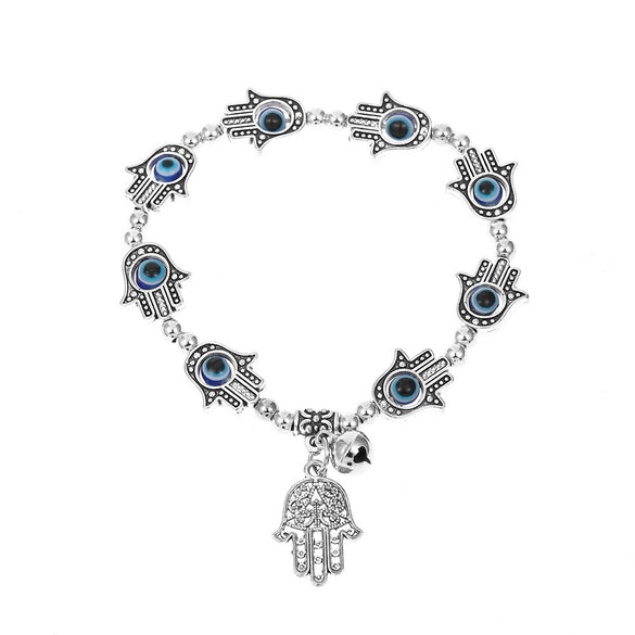 Wholesale Jewelry Resin Geometric Round Bead And Palm Pendant Bracelet Electroplated Unisex