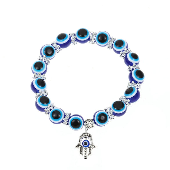 Wholesale Jewelry Resin Geometric Round Bead And Palm Pendant Bracelet Electroplated Unisex