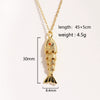 Wholesale Jewelry Retro Animal Style Fish Koi Brass Stainless Steel Electroplating Pendant Necklace Unisex