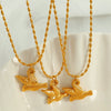 Wholesale Jewelry Retro Animal Style 316L Stainless Steel Electroplated Clavicle Chain Necklace With Bear Little Pig Small Animal Pattern