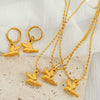 Wholesale Jewelry Retro Animal Style 316L Stainless Steel Electroplated Clavicle Chain Necklace With Bear Little Pig Small Animal Pattern