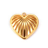 Wholesale Jewelry Retro Art Embossed Hollow Love Stainless Steel Peach Heart Pendant 18K Gold Plated