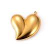 Wholesale Jewelry Retro Art Embossed Hollow Love Stainless Steel Peach Heart Pendant 18K Gold Plated