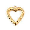Wholesale Jewelry Retro Art Embossed Hollow Love Stainless Steel Peach Heart Pendant 18K Gold Plated