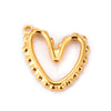 Wholesale Jewelry Retro Art Embossed Hollow Love Stainless Steel Peach Heart Pendant 18K Gold Plated
