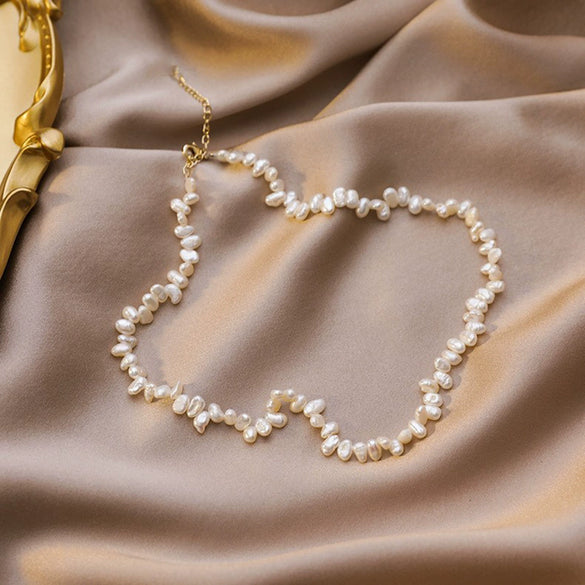 Wholesale Jewelry Retro Baroque Style Geometric Freshwater Pearl Necklace And Bracelet For Women