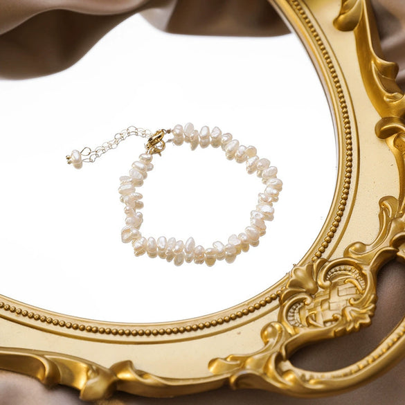 Wholesale Jewelry Retro Baroque Style Geometric Freshwater Pearl Necklace And Bracelet For Women