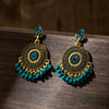 Wholesale Jewelry Retro Bell Tassel Alloy Earrings With Geometric Pattern Electroplated For Women