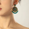 Wholesale Jewelry Retro Bell Tassel Alloy Earrings With Geometric Pattern Electroplated For Women