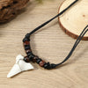 Wholesale Jewelry Retro Bohemian Wooden Beads Shell Pendant Shark Teeth Handmade Necklace