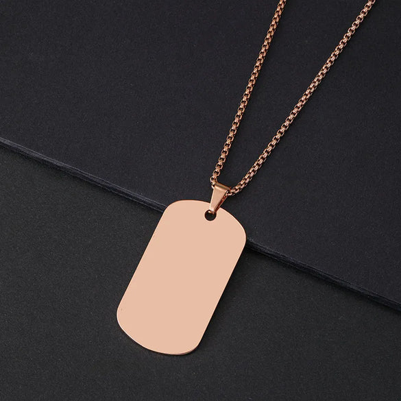 Wholesale Jewelry Retro Classic Style Geometric Customization Laser Engraving 201 Stainless Steel Plating Pendant Necklace Chain-Free