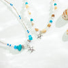Wholesale Jewelry Retro Classic Style Starfish Shell Arylic Alloy Beaded Necklace