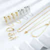 Wholesale Jewelry Retro Copper 14K Gold Plated Cross Earrings For Women