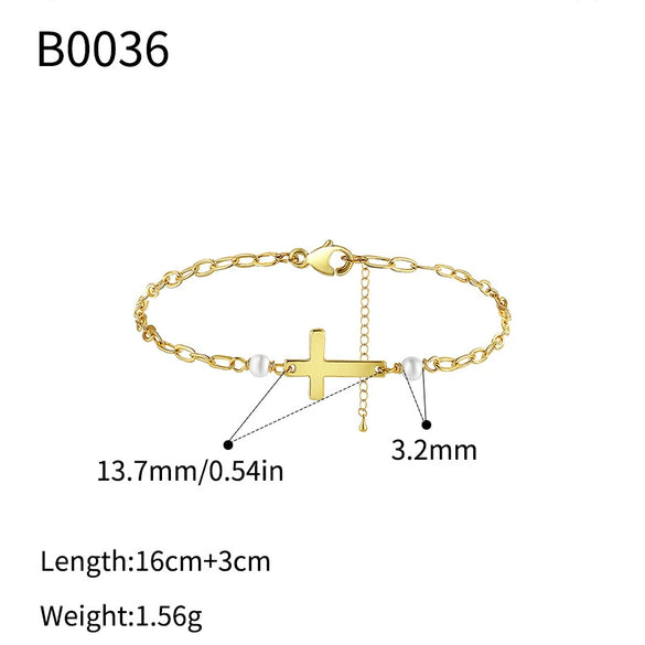Wholesale Jewelry Retro Copper 14K Gold Plated Cross Earrings For Women