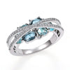 Wholesale Jewelry Retro Creative Doublelayer Geometric Copper Ring Xshaped With Zircon For Women