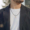 Wholesale Jewelry Retro Cross Silver 225 Electroplated Geometric Chain Men's Hip Hop Style