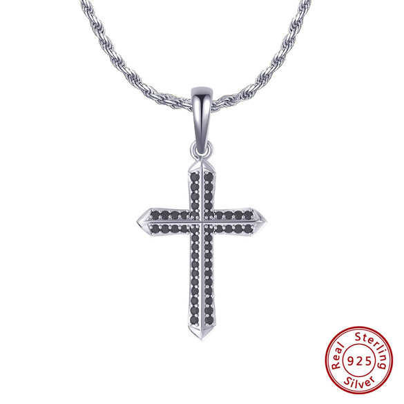 Wholesale Jewelry Retro Cross Silver 225 Electroplated Geometric Chain Men's Hip Hop Style