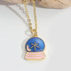 Wholesale Jewelry Retro Cute Geometric Copper Mixed Gemstone Setting Electroplated Pendant Clavicle Chain Necklace For Women