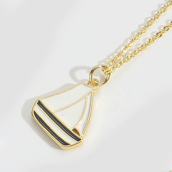 Wholesale Jewelry Retro Cute Geometric Copper Mixed Gemstone Setting Electroplated Pendant Clavicle Chain Necklace For Women