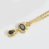 Wholesale Jewelry Retro Cute Geometric Copper Mixed Gemstone Setting Electroplated Pendant Clavicle Chain Necklace For Women