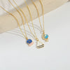 Wholesale Jewelry Retro Cute Geometric Copper Mixed Gemstone Setting Electroplated Pendant Clavicle Chain Necklace For Women