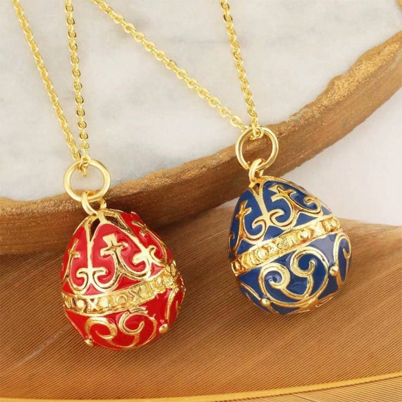 Wholesale Jewelry Retro Elegant Copper Water Drop Egg Pendant Necklace With Electroplating Oil Dripping
