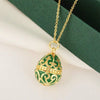 Wholesale Jewelry Retro Elegant Copper Water Drop Egg Pendant Necklace With Electroplating Oil Dripping