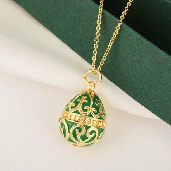 Wholesale Jewelry Retro Elegant Copper Water Drop Egg Pendant Necklace With Electroplating Oil Dripping