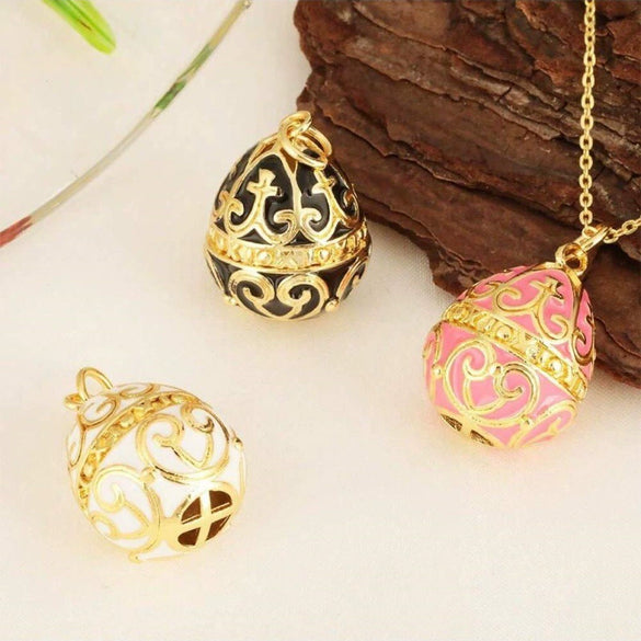 Wholesale Jewelry Retro Elegant Copper Water Drop Egg Pendant Necklace With Electroplating Oil Dripping