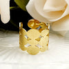Wholesale Jewelry Retro Elegant Hollow Geometric Round Goldplated Stainless Steel Ring