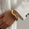 Wholesale Jewelry Retro Exaggerated Irregular Pleated Alloy Bracelet With Electroplating