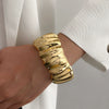 Wholesale Jewelry Retro Exaggerated Irregular Pleated Alloy Bracelet With Electroplating