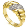 Wholesale Jewelry Retro Fashion Geometric Copper Ring With Micropaved Design