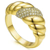 Wholesale Jewelry Retro Fashion Geometric Copper Ring With Micropaved Design