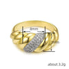Wholesale Jewelry Retro Fashion Geometric Copper Ring With Micropaved Design