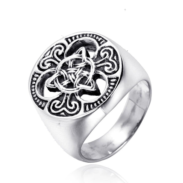 Wholesale Jewelry Retro Fashion Geometric Handmade Titanium Steel Men's Ring