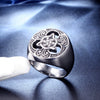 Wholesale Jewelry Retro Fashion Geometric Handmade Titanium Steel Men's Ring