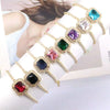 Wholesale Jewelry Retro Fashion Square Geometric Metal Zircon Inlaid Bracelet For Women