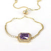 Wholesale Jewelry Retro Fashion Square Geometric Metal Zircon Inlaid Bracelet For Women