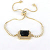 Wholesale Jewelry Retro Fashion Square Geometric Metal Zircon Inlaid Bracelet For Women