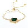 Wholesale Jewelry Retro Fashion Square Geometric Metal Zircon Inlaid Bracelet For Women