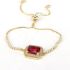 Wholesale Jewelry Retro Fashion Square Geometric Metal Zircon Inlaid Bracelet For Women