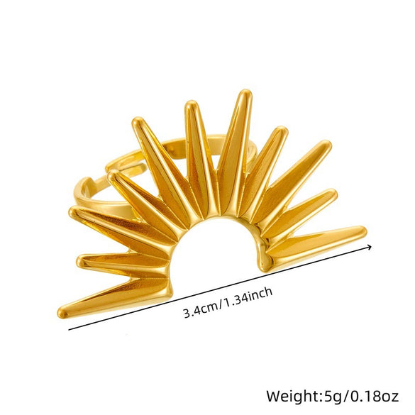 Wholesale Jewelry Retro Fashion Stainless Steel Goldplated Sunflower Earrings And Necklace Set