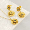 Wholesale Jewelry Retro Fashion Style Star Stainless Steel Electroplated Ochain Necklace Earrings Suit