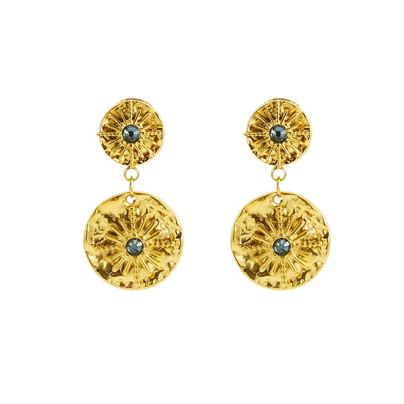 Wholesale Jewelry Retro Fashion Style Star Stainless Steel Electroplated Ochain Necklace Earrings Suit