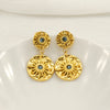 Wholesale Jewelry Retro Fashion Style Star Stainless Steel Electroplated Ochain Necklace Earrings Suit